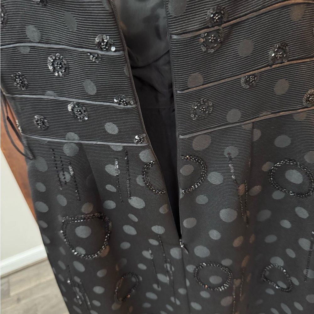 Badgley Mischka Elegant Black Polka Dot Dress 2 - Picture 3 of 12